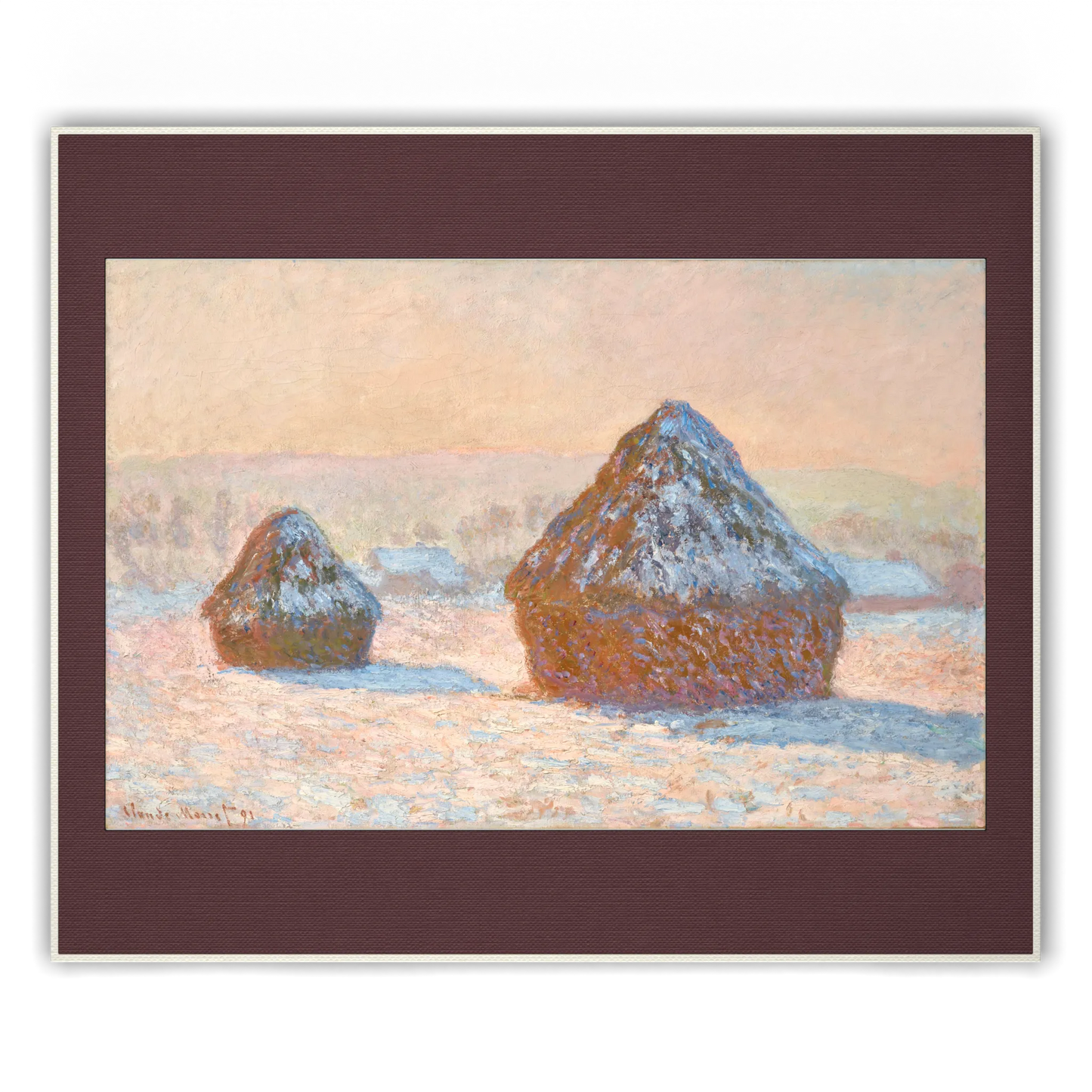 Front view of Anclude's museum-quality art print: Claude Monet’s Wheatstacks