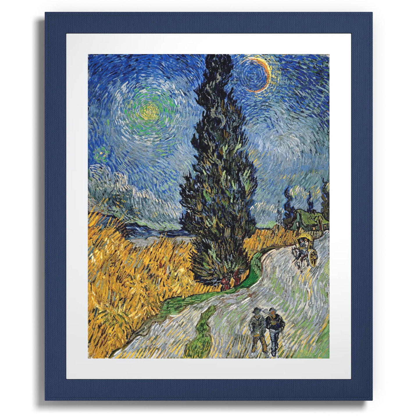 Front view of Anclude's museum-quality art print: Vincent Van Gogh’s Country Road in Provence by Night