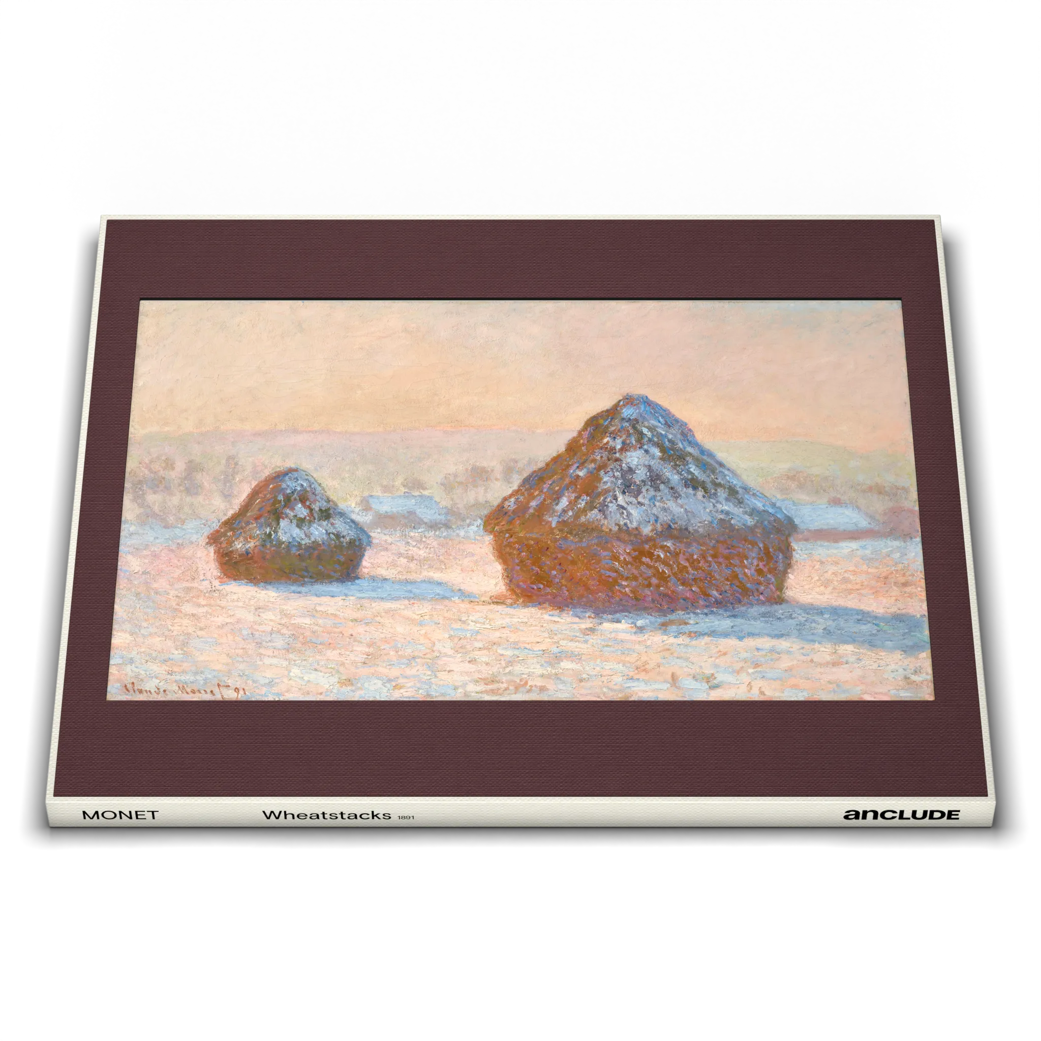 Low angle front view of Anclude's museum-quality art print: Claude Monet’s Wheatstacks