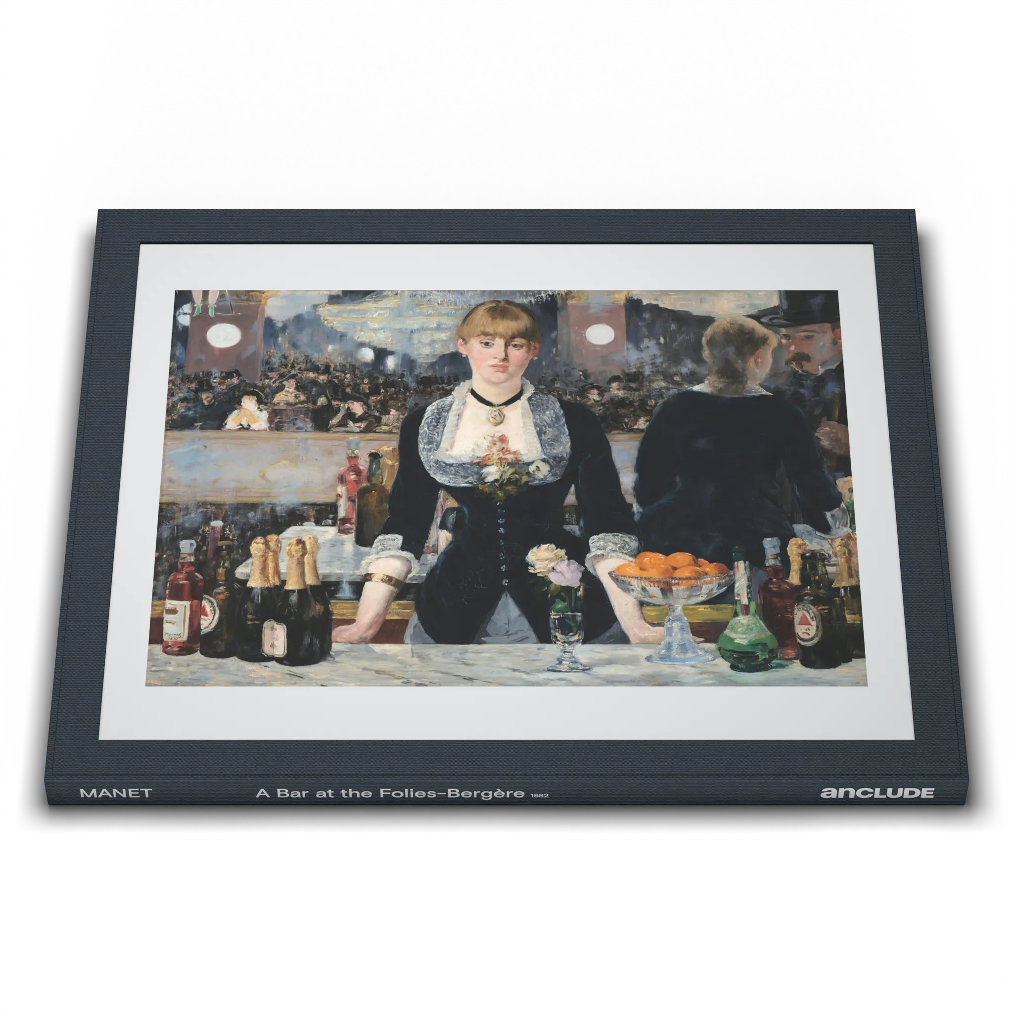 Low angle front view of Anclude's museum-quality art print: Édouard Manet’s A Bar at the Folies-Bergère