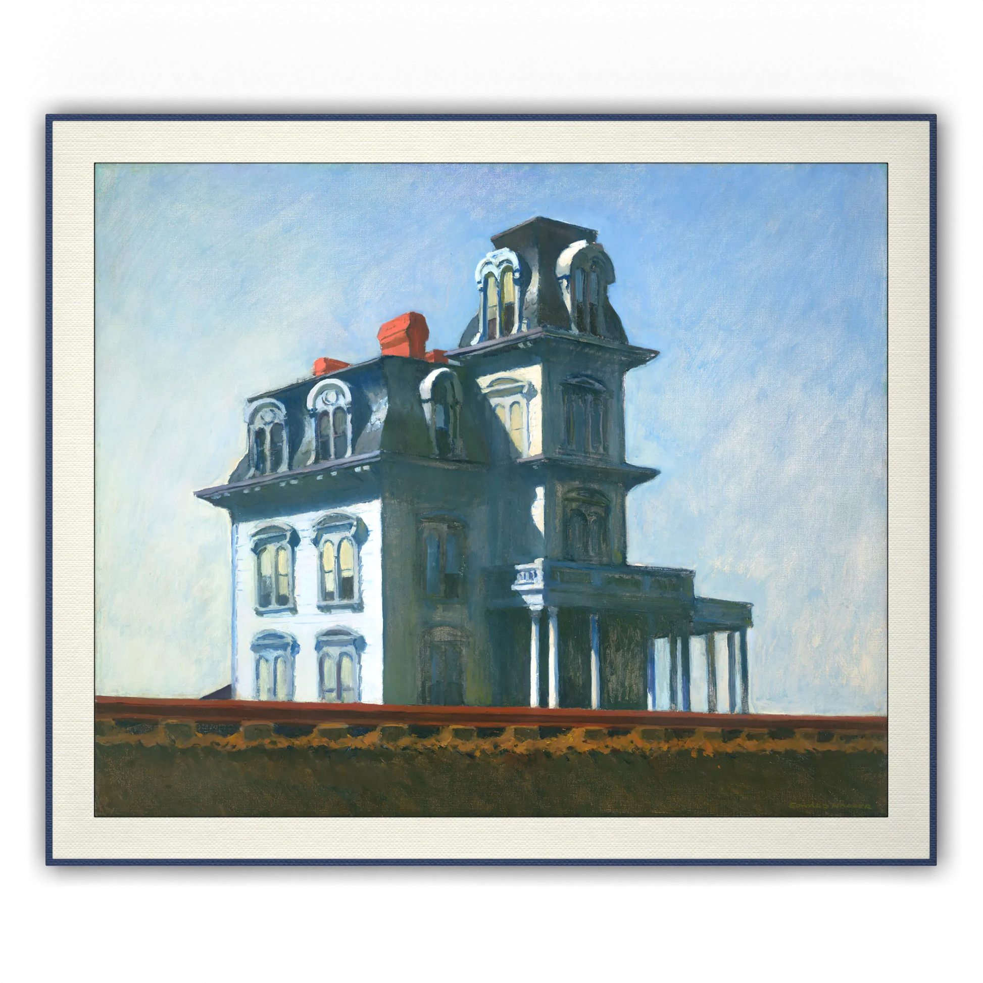 Front view of Anclude's museum-quality art print: Edward Hopper’s House by the Railroad