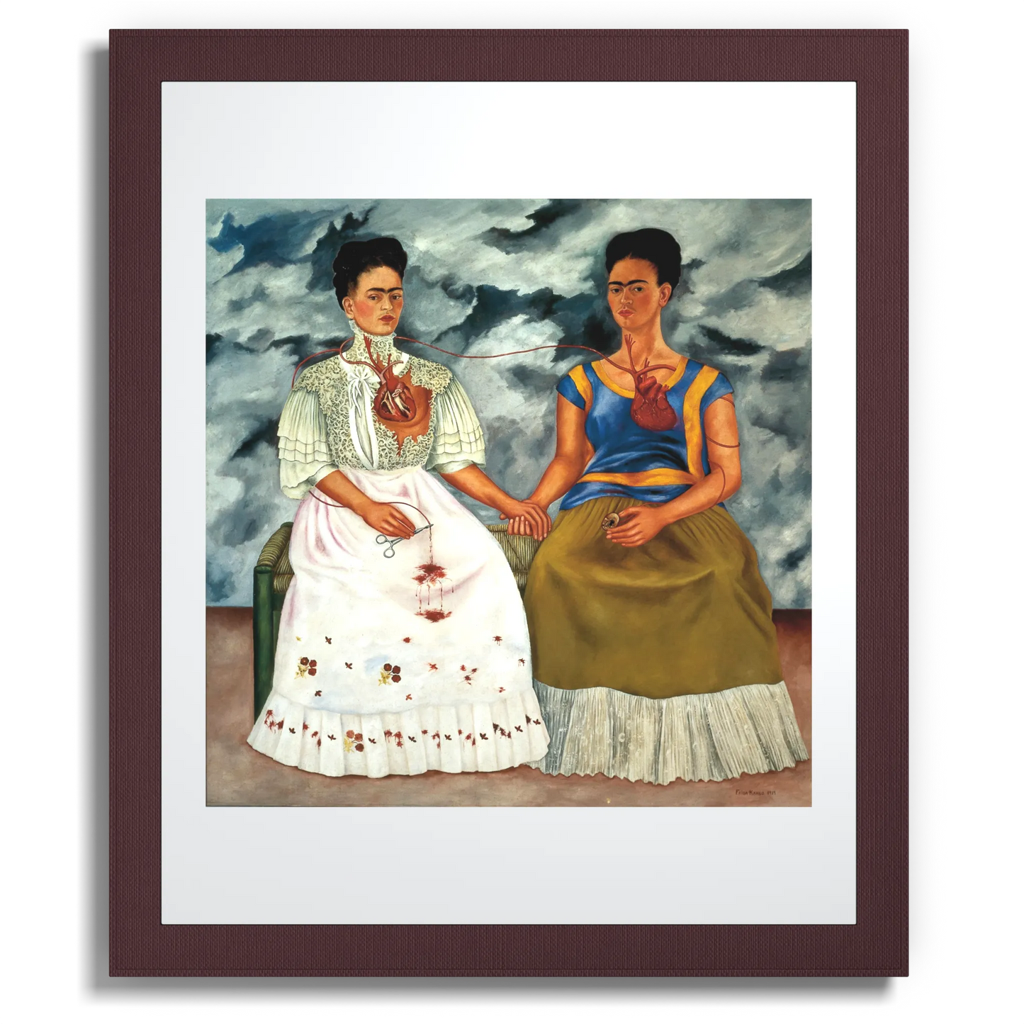 Front view of Anclude's museum-quality art print: Frida Kahlo’s The Two Fridas