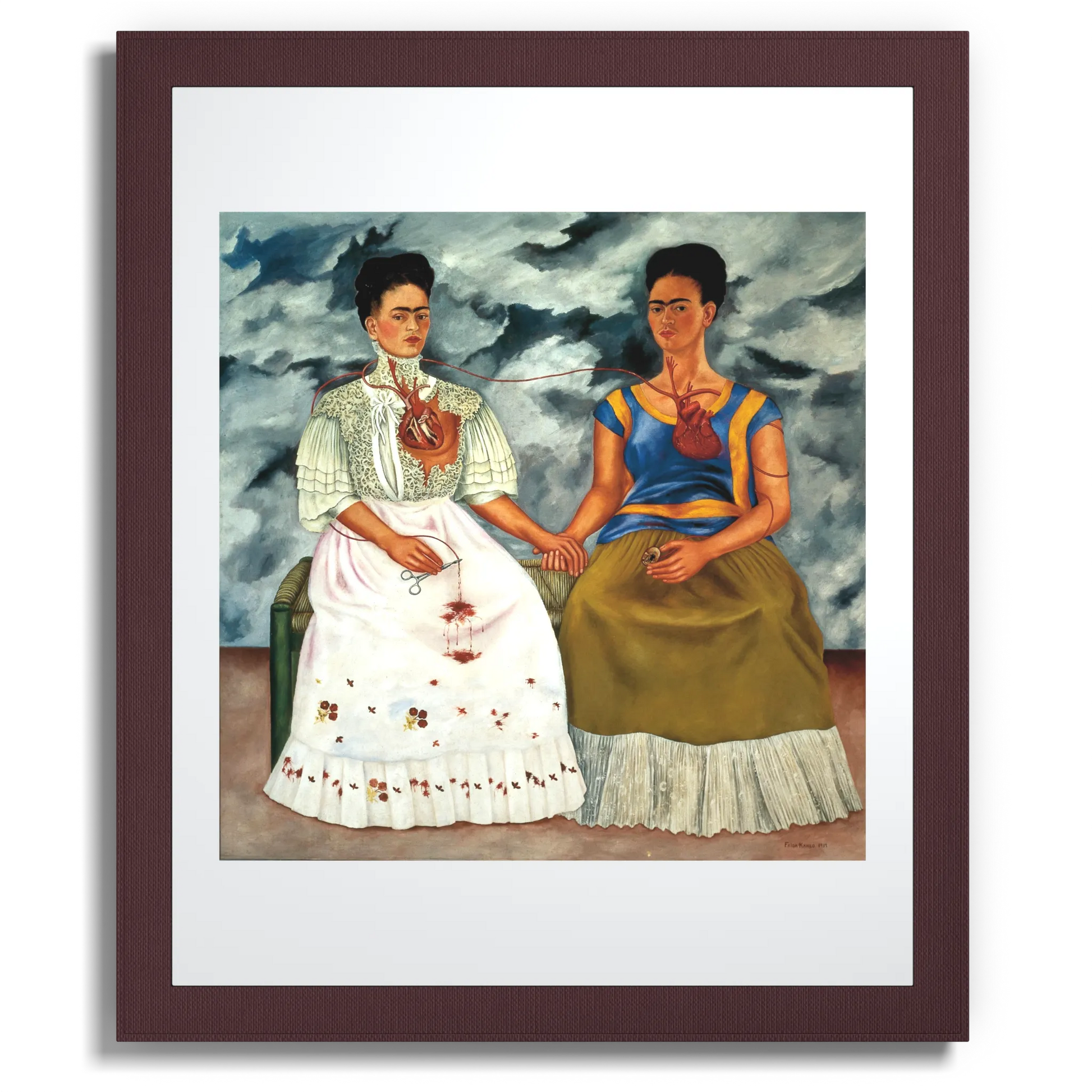 Front view of Anclude's museum-quality art print: Frida Kahlo’s The Two Fridas