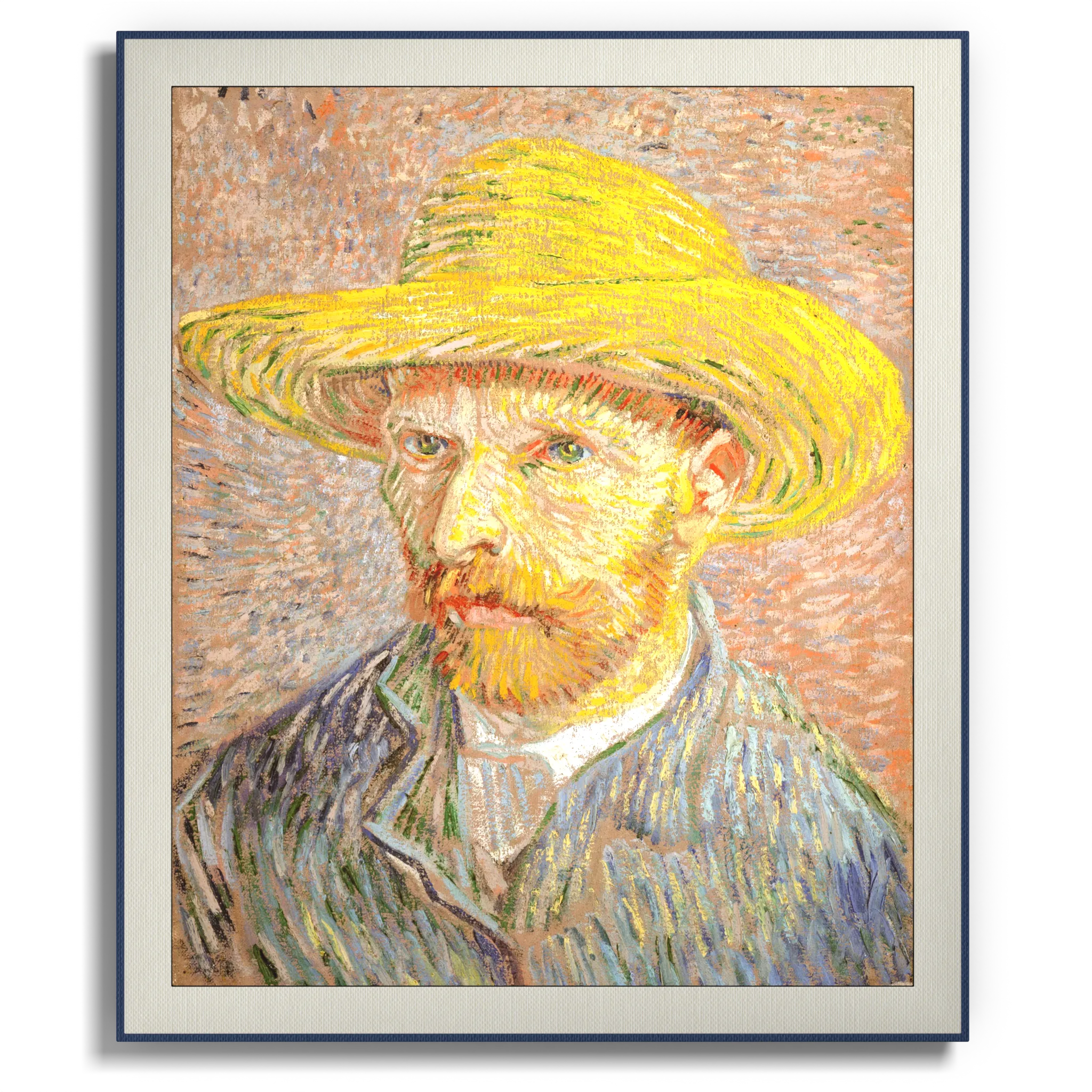 Front view of Anclude's museum-quality art print: Vincent Van Gogh’s Self Portrait with Straw Hat